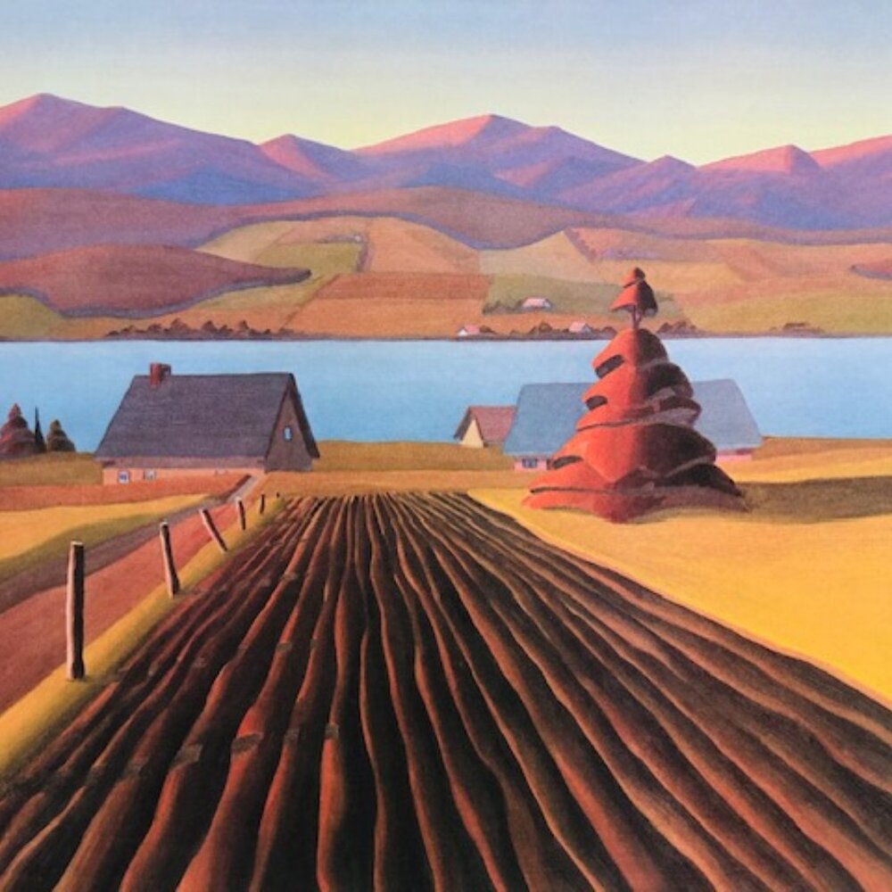 Les Labours by Jean-Paul Lapointe – Vintage Quebec Landscape Art Print – 21.5” W